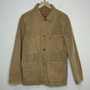 Levi's Tan Cotton Canvas Engineer's Chore Coat Jacket Size S Vintage Style